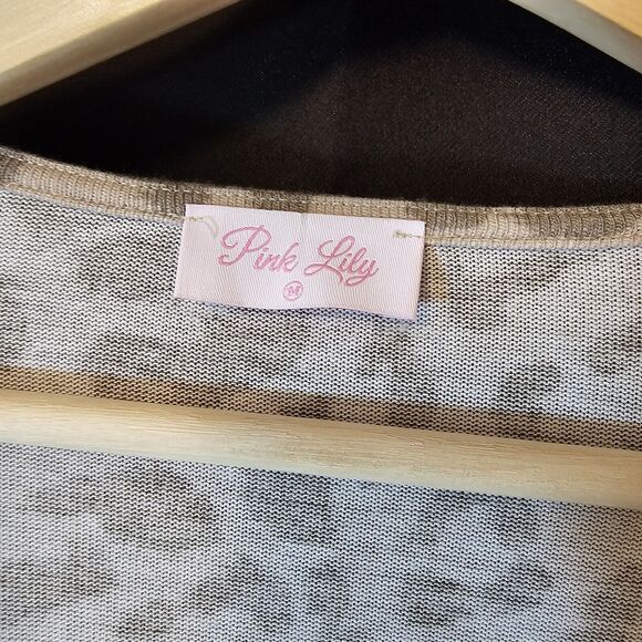 Pink Lily Women's Leopard Print Cardigan Open Front Dolman Super Soft USA M - Picture 3 of 7